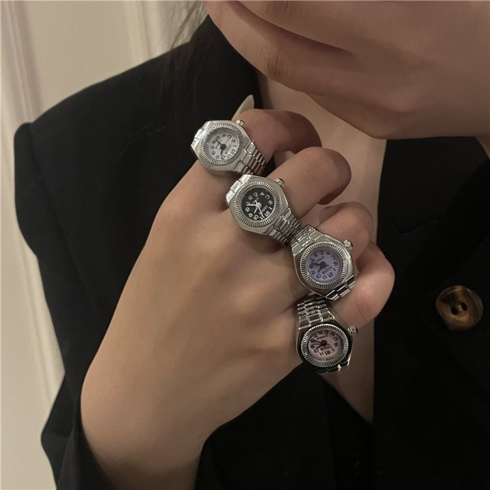 Punk Mini Finger Watch Rings C - Canvas Strap Watch 评论和价格