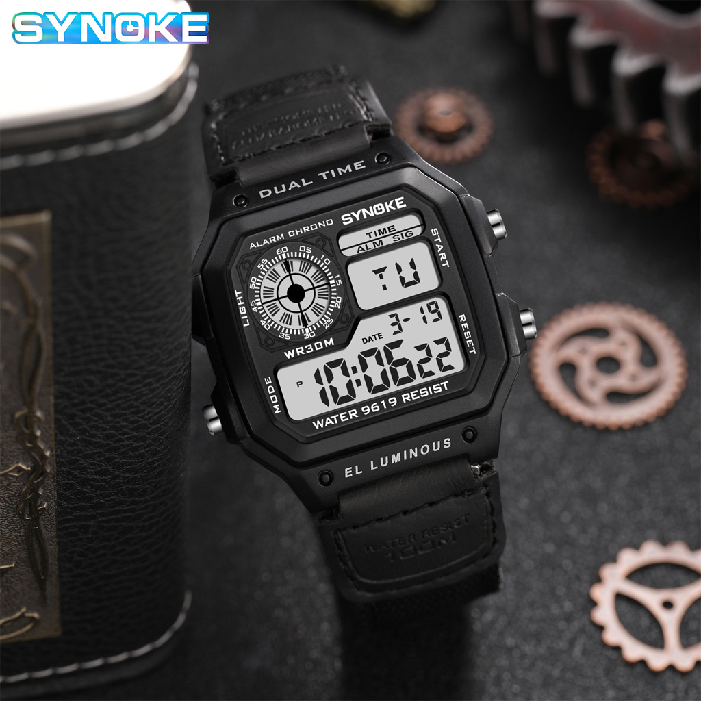 Synoke Outdoor Military Digita - Canvas Strap Watch 评论和价格