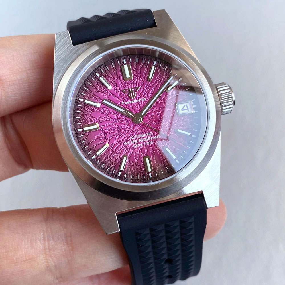 New 38mm Mechanical Watch Men  - Rubber Strap Diver 评论和价格