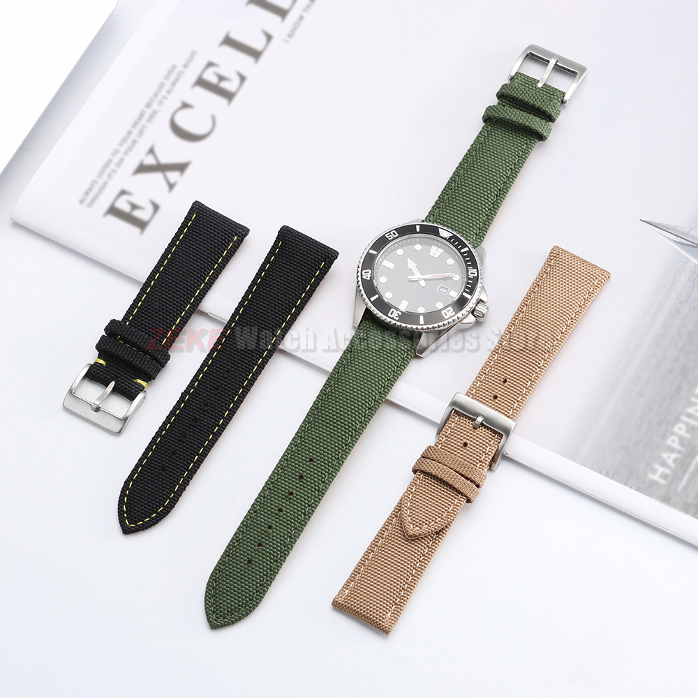Waterproof Sailcloth Watch Ban - Leather Strap Quick Release 评论和价格