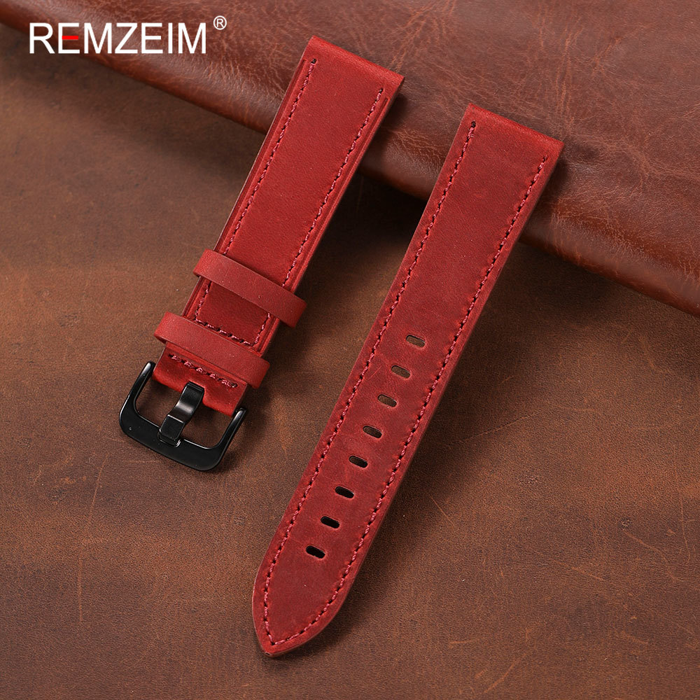 Classic Men's Crazy Horse Leat - Leather Strap Quick Release 评论和价格