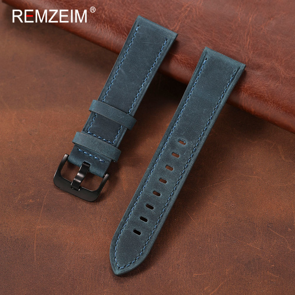 Classic Men's Crazy Horse Leat - Leather Strap Quick Release 评论和价格