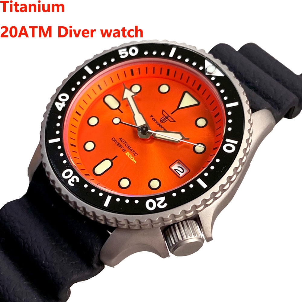 Tandorio 41mm Titanium NH35 Me - Rubber Strap Diver 评论和价格
