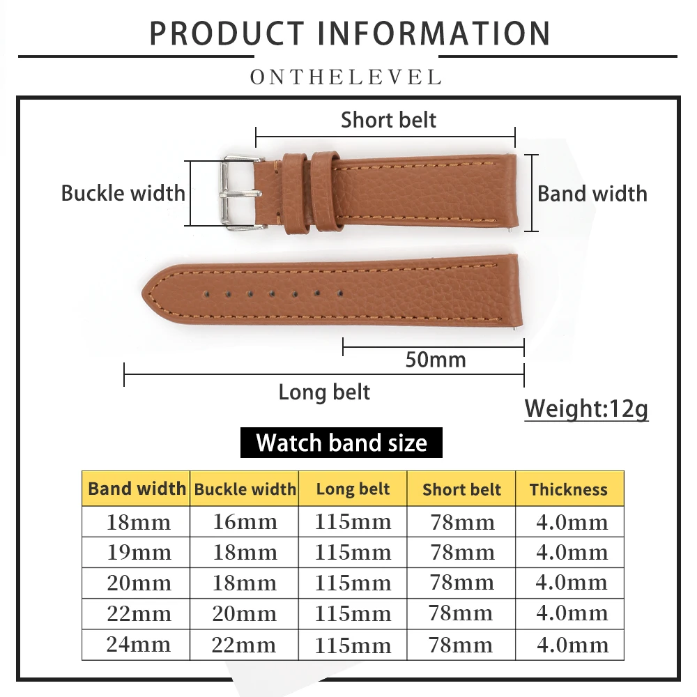 Universal Genuine Leather Watc - Leather Strap Quick Release 评论和价格