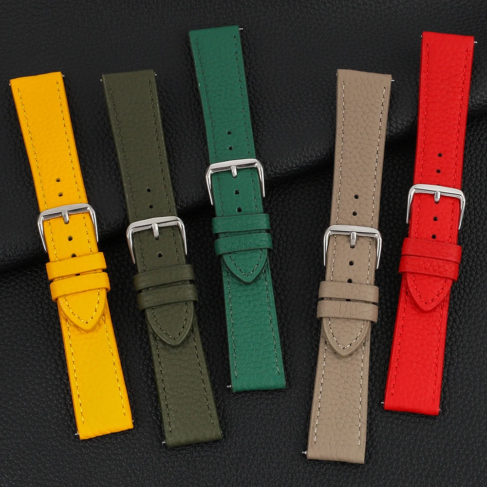 Universal Genuine Leather Watc - Leather Strap Quick Release 评论和价格