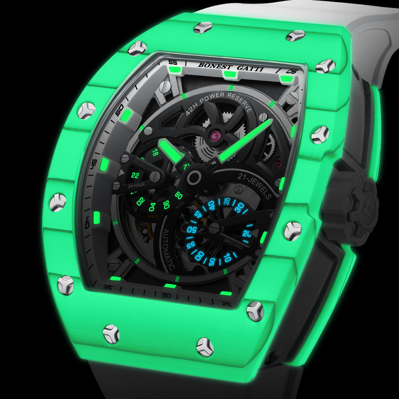 BONEST GATTI Men's Mechanical  - Rubber Strap Diver 评论和价格