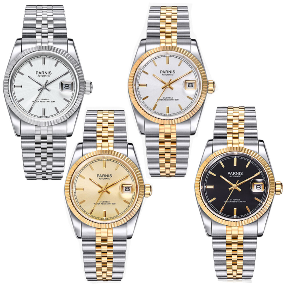 Parnis 36mm Mens Automatic Wat - Rolex Watch Datejust 评论和价格