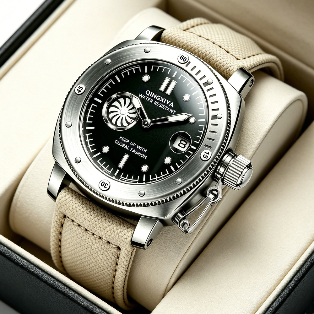 Cool Creative Khaki Canvas Str - Canvas Strap Watch 评论和价格