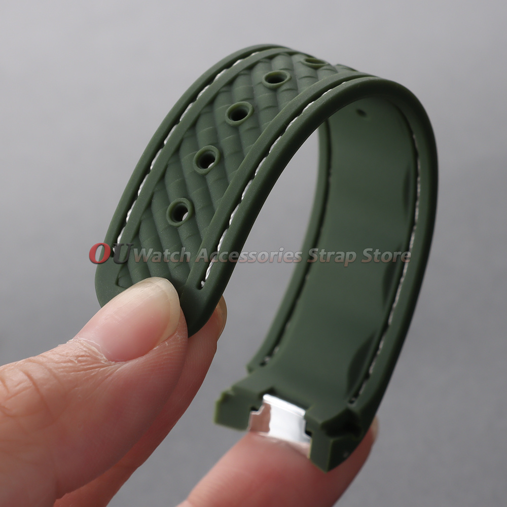 Curved End Silicone Watch Stra - Omega Watch Seamaster 评论和价格