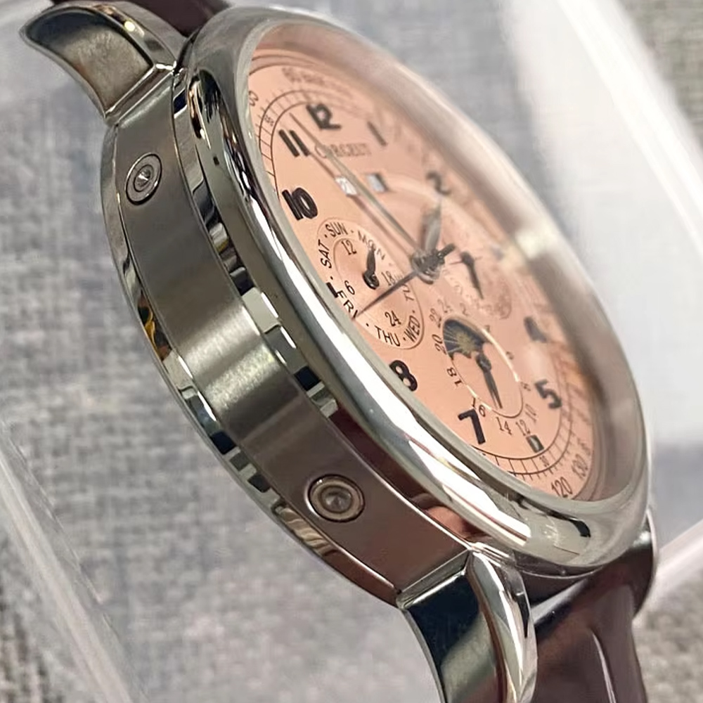 Men ST1655 Movement Moon Phase - Leather Watch Band Men 评论和价格