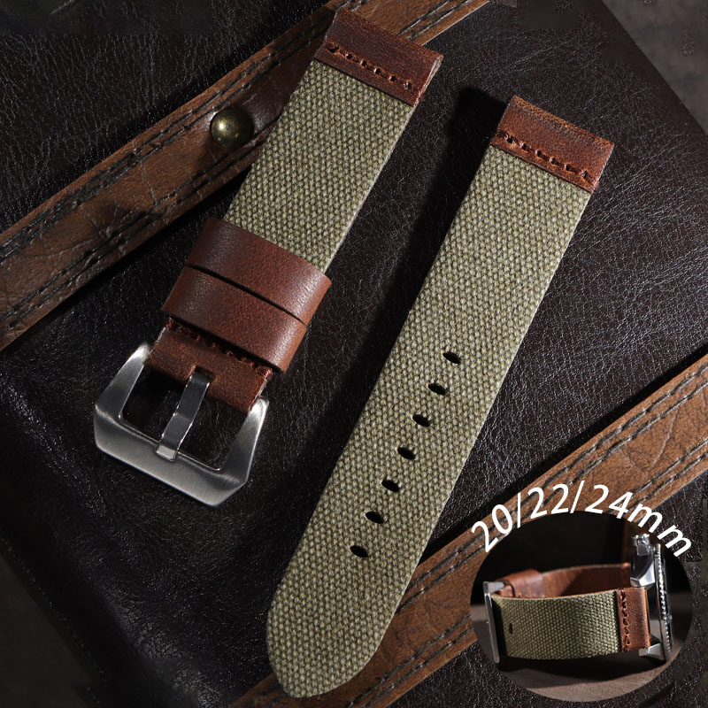 20mm 22mm 24mm Nylon Leather S - Leather Strap Quick Release 评论和价格