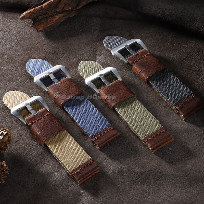 20mm 22mm 24mm Nylon Leather S - Leather Strap Quick Release 评论和价格