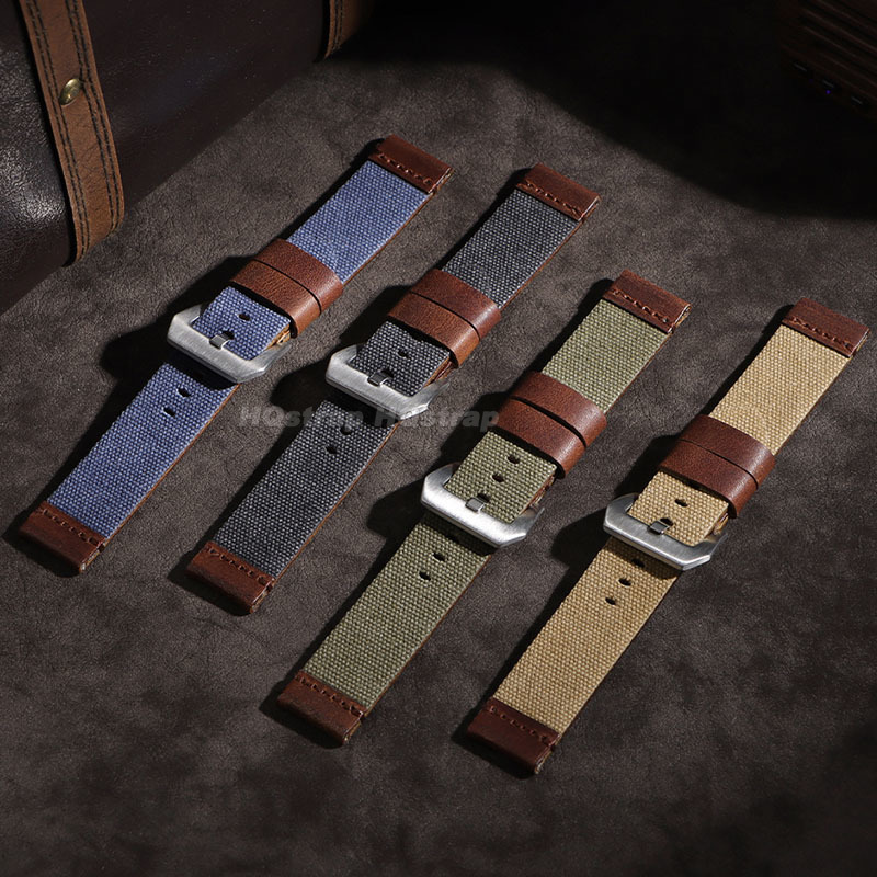 20mm 22mm 24mm Nylon Leather S - Leather Strap Quick Release 评论和价格