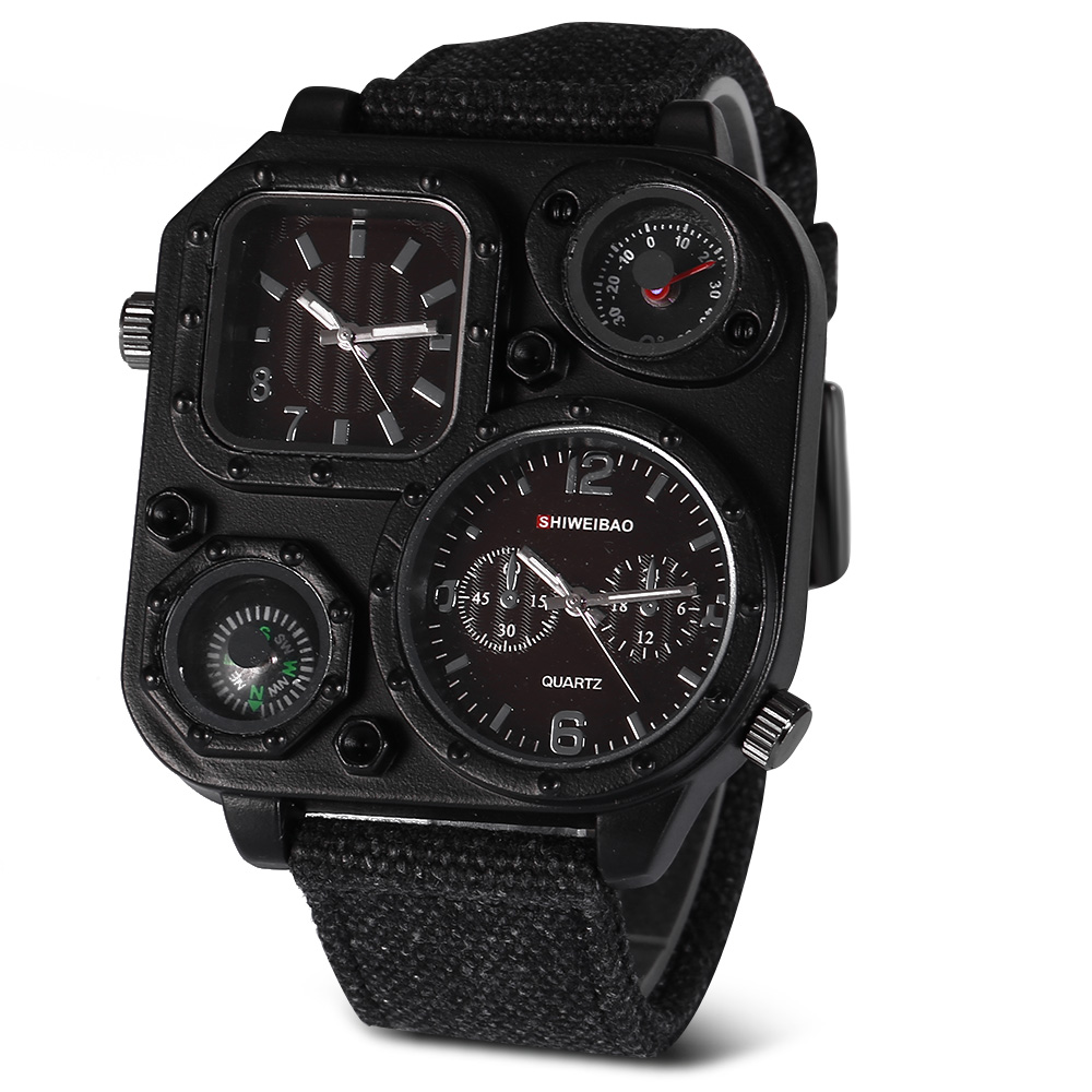 Quartz Mens Watches Top Brand  - Canvas Strap Watch 评论和价格
