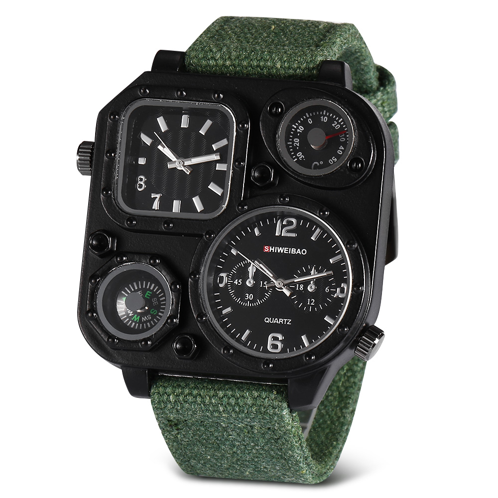 Quartz Mens Watches Top Brand  - Canvas Strap Watch 评论和价格