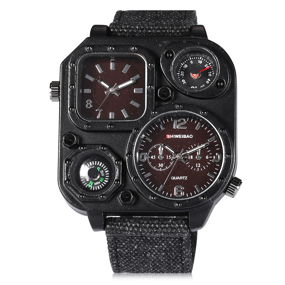 Quartz Mens Watches Top Brand  - Canvas Strap Watch 评论和价格