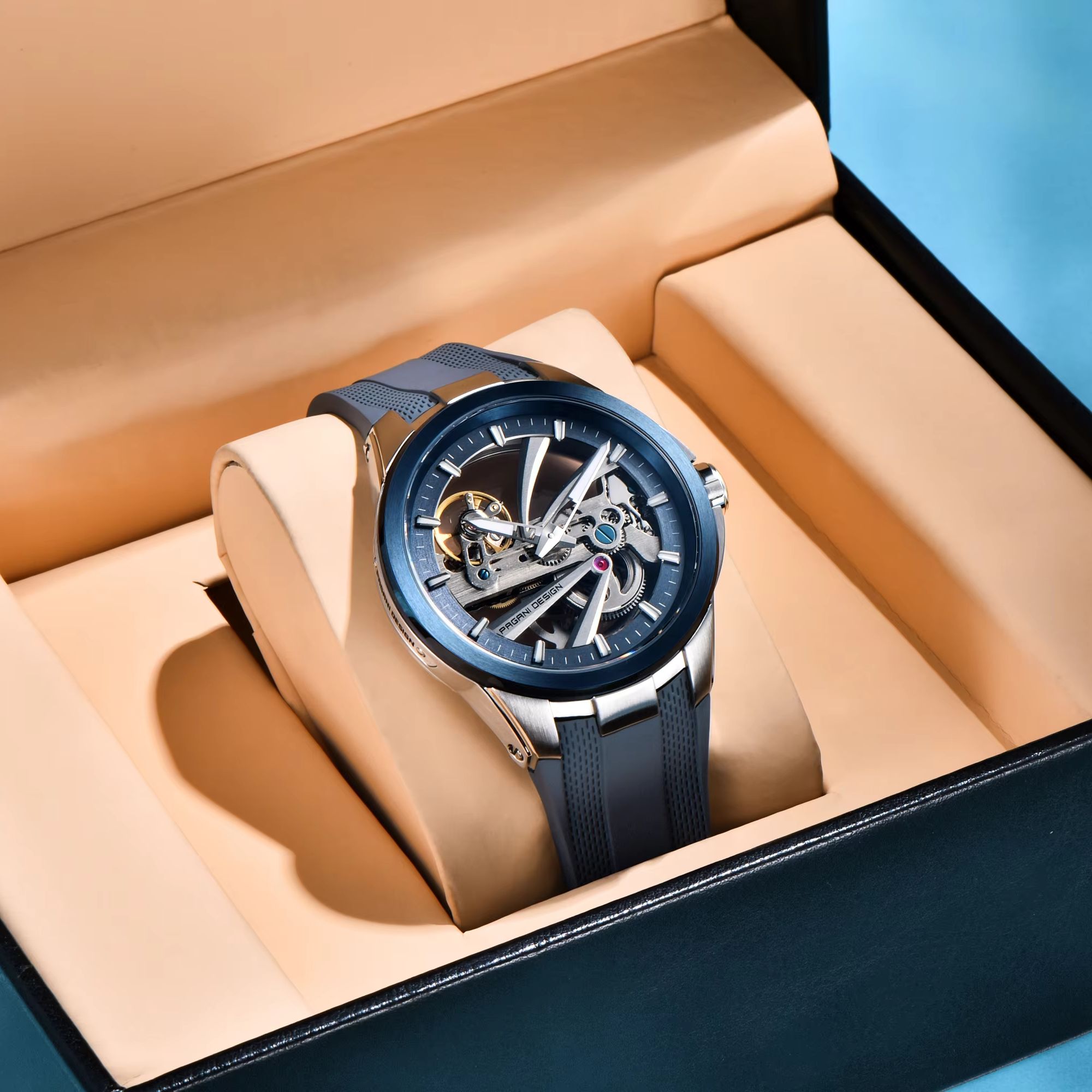 PAGANI DESIGN Men Trendy Mecha - Rubber Strap Diver 评论和价格