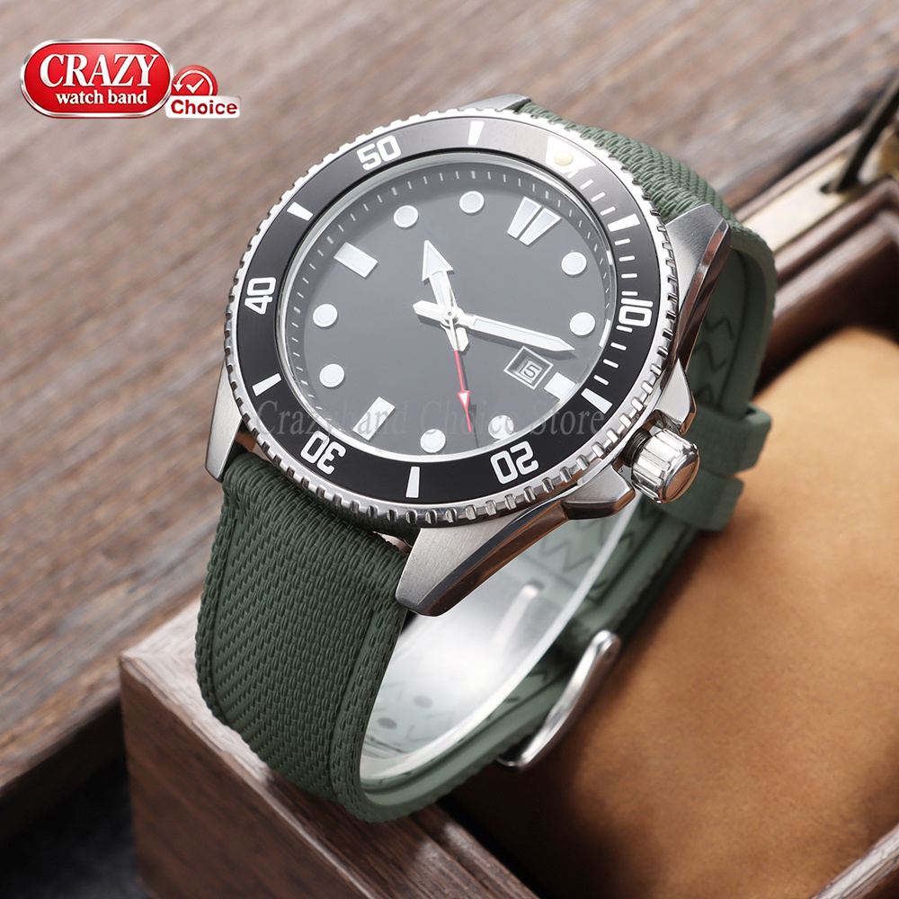 New FKM Rubber Watch Strap 20m - Rubber Strap Diver 评论和价格