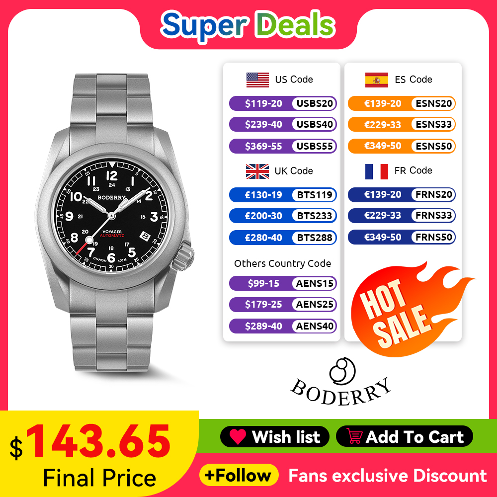 Boderry Voyager Field Watch Ti - Seiko Watch 5 Sports 评论和价格