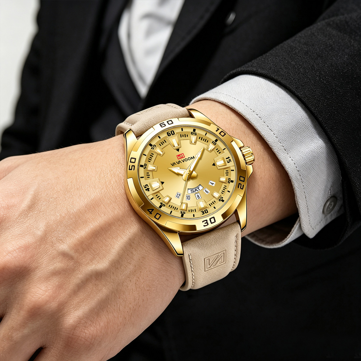 Men Watch Black Leather Strap  - Leather Watch Band Men 评论和价格
